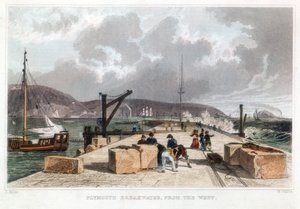 Plymouth Breakwater from the West, 1829 od Thomas Allom