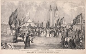 Slavnostní otevření London Bridge s Old London Bridge v pozadí od Thomas Allom