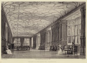 The Long Gallery, Haddon Hall, Derbyshire od Thomas Allom