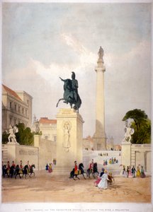 The Mall a Waterloo Place, Westminster, Londýn, c1845 od Thomas Allom