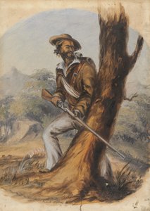 Barton Hottentot Kat River Levy (tužka a olej na papíře) od Thomas Baines