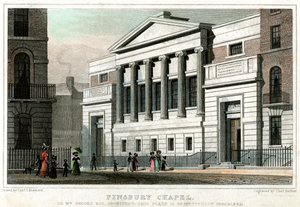 Finsbury Chapel, City of London, 1827. od Thomas Barber