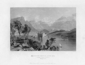Hrad Kilchurn, Loch Awe, při pohledu na Dalmally, Argyleshire, 19. století.
