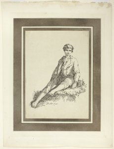 Mladý chlapec sedící, z prvního čísla Vzorků polyautografie od Thomas Barker