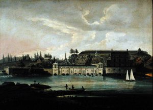 Fairmount Waterworks, cca 1830 (olej na plátně)