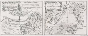 Mapy kapitána Jamese Cooka, vstup do Endeavour River a Botany Bay v Novém Jižním Walesu od Thomas Bowen
