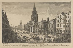 Pohled na Royal Exchange London, 1751