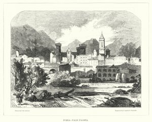 Ivrea, údolí Aosty (rytina) od Thomas Brabazon Aylmer