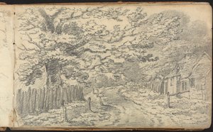 Album studií krajiny a postavy: Rural Road near Potten End od Thomas Bradshaw