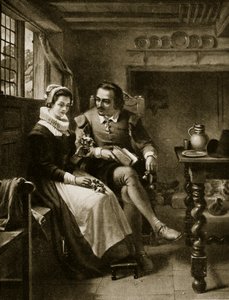 Shakespearovy námluvy, ilustrace z „Hutchinsonova příběhu britského národa“, kolem roku 1923