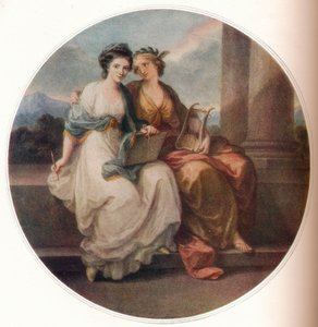 Angelica Kauffmann v Charakteru designu naslouchající Inspiraci poezie, 1782, 1921