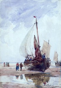 A Beached Fishing Smack (akvarel) od Thomas Bush Hardy