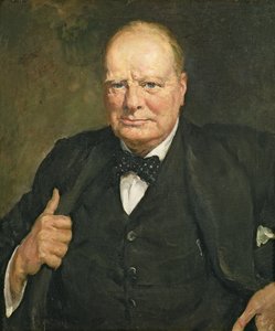 Portrét sira Winstona Churchilla (1874-1965) (olej na plátně)