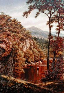 Letní den na horském jezeře od Thomas Charles Farrer