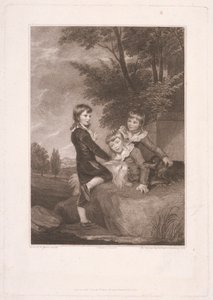 Thomas Philip třetí lord Grantham, poté Earl De Grey se svými bratry Frederickem Johnem a Philipem
