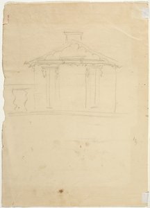 Volná ruční kresba nadmořské výšky nového ateliéru v Cedar Grove od Thomas Cole