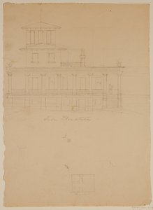 Side Elevation of Proposed Villa at Catskill od Thomas Cole