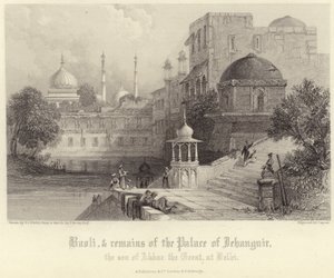 Baoli a pozůstatky paláce Jehanguir od Thomas Colman Dibdin