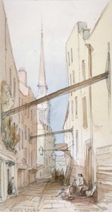 Huggin Lane, City of London, 1851 od Thomas Colman Dibdin