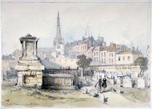 Pohled na Bunhill Row z Bunhill Fields, Finsbury, Islington, Londýn, c1860. od Thomas Colman Dibdin
