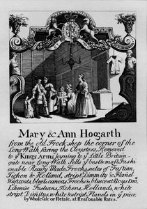 Obchodní karta obchodu Mary a Ann Hogarthových, 1807, 1827. od Thomas Cook