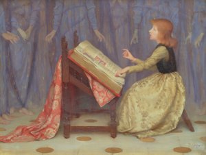 Dívka sedící v interiéru od Thomas Cooper Gotch
