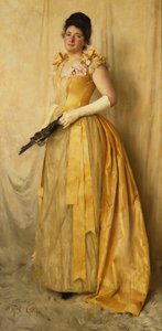Dáma ve zlatě - Portrét paní, c.1891 od Thomas Cooper Gotch