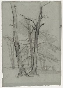 Krajinná studie se stromy, c. 1870-1875. od Thomas Couture