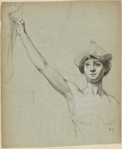 Nahá postava u drapérie, studie modelu od Thomas Couture