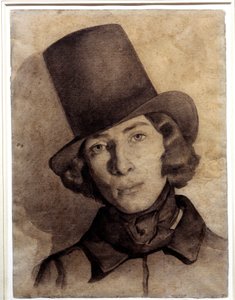 Portrét Maurice Sanda (1823-1889), syna George Sanda, 21 let - Nedatovaná kresba Thomas Couture (1815-1879) - tato kresba byla dlouhou dobu považována za kresbu jeho matky George Sand, Musee de la Vie Romantika, Paříž od Thomas Couture