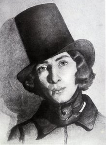 Portrét Maurice Sanda (1823-1889), syna George Sanda, 21 let - Nedatovaná kresba Thomas Couture (1815-1879) - tato kresba byla dlouhou dobu považována za kresbu jeho matky George Sandové od Thomas Couture