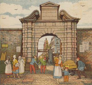 Calais: vodní brána (barva litho) od Thomas Crane