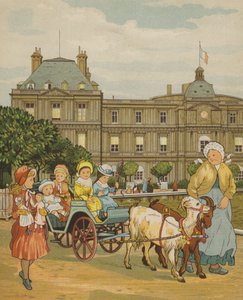 Paříž: Lucemburské zahrady (barevné lito) od Thomas Crane