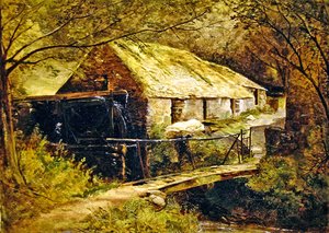 Dolgelly Mill, Severní Wales (olej na plátně) od Thomas Creswick