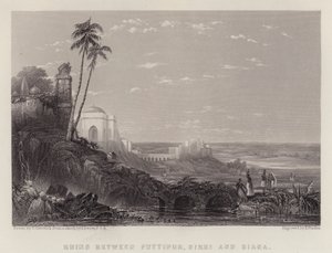 Zříceniny mezi Futtipurem, Sikrí a Bianou (barevná litografie) od Thomas Creswick