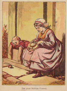 Chudák Bobbin-Weaver (kolorovaná rytina)