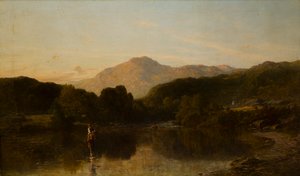 A Mountainous Riverscape, cca 1838-86 (olej na plátně)