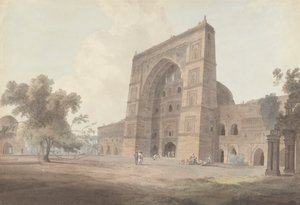 Hlavní vchod do mešity Jami, Jaunpur od Thomas Daniell