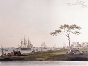 Pohled pořízený na Esplanade, Kalkata, 1797 od Thomas Daniell