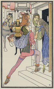 Ilustrace k Boccacciovu Dekameronu (barevná litografie)