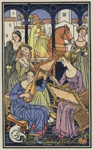 Ilustrace k Boccacciovu Dekameronu (barevná litografie)