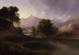 Krajina s potokem a horami, 1833.