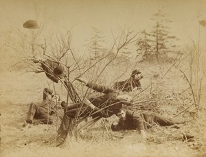 [Čtyři studenti odpočívající pod širým nebem] od Thomas Eakins