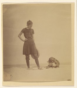 Margaret Eakinsová a Harry na pláži, Manasquan, New Jersey od Thomas Eakins