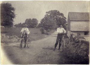 Samuel Murray a Benjamin Eakins na jízdních kolech od Thomas Eakins