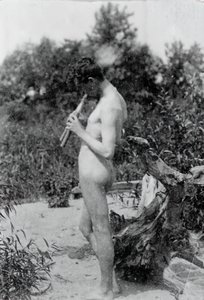 Standing Piper Study pro Arcadia, c. 1883. od Thomas Eakins