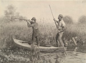 Studie pro železniční střelbu z pramice od Thomas Eakins