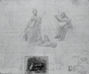 Perspektivní studie bez názvu pro ilustraci pro časopis Příběh, podmínky pana Neeluse Peelera od Thomas Eakins