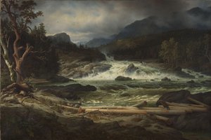 Vodopády Labro v Kongsbergu od Thomas Fearnley