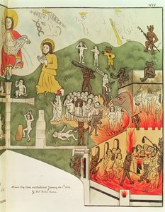 Poslední soud, po originální malbě v kapli Nejsvětější Trojice ve Stratfordu nad Avonou, Warwickshire od Thomas Fisher Hoxton